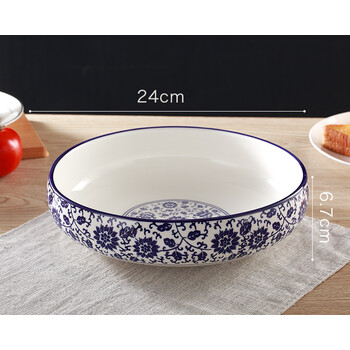 青花瓷水煮鱼碗汤碗大碗酒店用大号陶瓷汤碗酸菜鱼盆汤盆大码菜碗sn