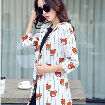 皇厚服饰2015秋季小西装女外套春秋装新品通勤韩版修身九分袖纯色小西服 白色 XL