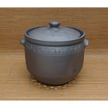 土砂锅有盖炖锅稀饭陶瓷煲汤黑砂锅手工沙锅大号卤肉锅 4l(适合2-4人)