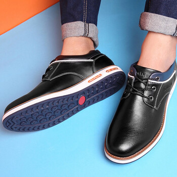 木林森男鞋冬季潮鞋新款男士时尚皮鞋休闲鞋 260-058黑色 38