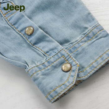 
                                        吉普（JEEP）女装纯棉长袖衬衫 秋冬长袖纯棉牛仔衬衫衬衣WS12WH020 云蓝K3 38(M)165/84A                