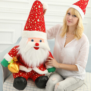 圣诞礼品 金色圣诞老人公仔 圣诞节礼物送女友闺蜜女生 圣诞节装饰品