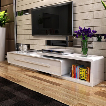 管购 家具 电视柜简约现代 客厅茶几电视柜组合套装 可伸缩地柜 电视