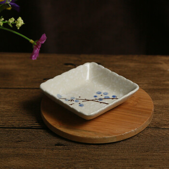 蒙诺 日式手绘釉下彩雪花创意餐具家用餐厅陶瓷味碟蘸酱碟小菜碟子 四