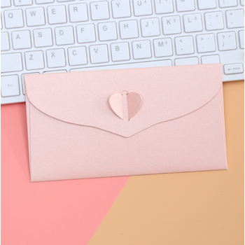 款西式浪漫爱心扣信封 婚庆请帖邀请函信封 糖果色装饰信封袋 西式