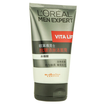 【京东超市】欧莱雅（LOREAL）男士抗皱活肤洁面膏 100ml