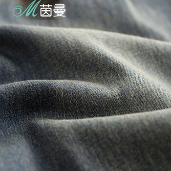 茵曼秋装新款复古水洗磨白百搭牛仔裤【8533330285】 牛仔蓝 160/68A/M