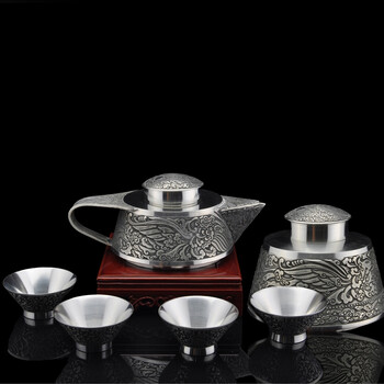 国家大师赖庆国-高纯锡器茶壶整套茶具礼品套装-高档春节送礼品领导-祥瑞