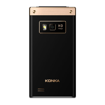 康佳（Konka）K77 智能双屏翻盖手机 双卡双待 黑色+金色