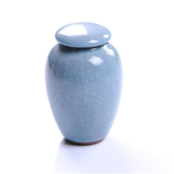 宝霆茶具罐茶叶罐冰裂陶瓷茶叶盒装茶叶罐陶瓷罐锡罐茶包装冰裂纹浅