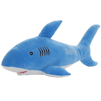 小鲨鱼公仔抱枕毛绒玩具羽绒棉布娃娃软体鱼类玩偶节礼物男孩定制