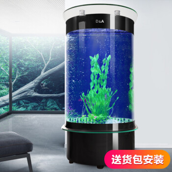 德國德克魚缸玻璃水族箱半圓型辦公室靠牆生態免換水金魚缸大中型家庭