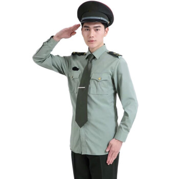 賽驢(sai lv) 陸軍軍迷長袖春秋夏常服外襯衣襯衫 綠色 2xl