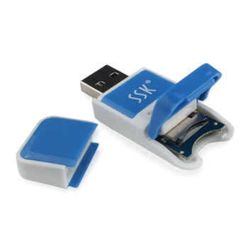 SSK飚王 SCRS022 风云高速专用microSD/TF单口读卡器 创意迷你 蓝色