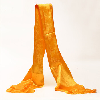 美居美艺哈达佛教用品藏族蒙古精品提花丝龙凤哈达五彩24043cm红色