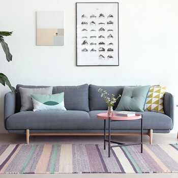 北欧布艺沙发现代设计师创意客厅休闲沙发三人位现代乳胶沙发组合