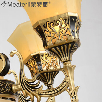 蒙特丽 客餐厅吊灯9125 欧式复古怀旧仿云石灯具(B) 3头