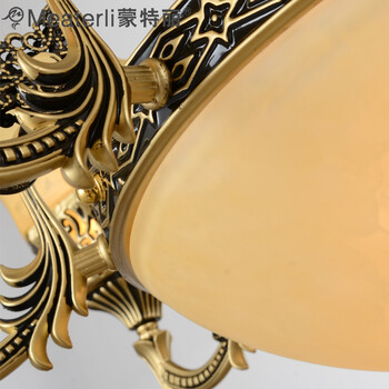 蒙特丽 客餐厅吊灯9125 欧式复古怀旧仿云石灯具(B) 3头