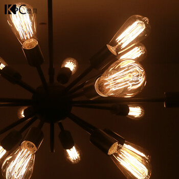 
                                        【kc灯具】loft工业风吊灯 RH工业风酒吧咖啡厅黑寡妇卫星吊灯 KC-D1012/2                