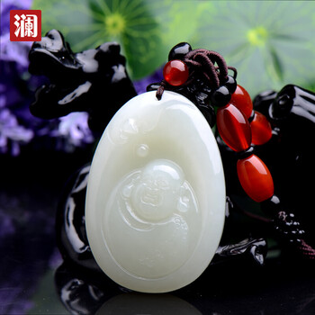 澜之纯 和田玉佛吊坠 心中有佛 佛公玉石玉坠挂件 附证书 a款