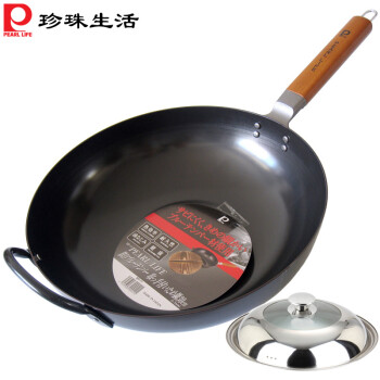 
                                        珍珠生活（PEARL LIFE）日本原装进口铁锅 无涂层加厚30cm炒锅GP-11                