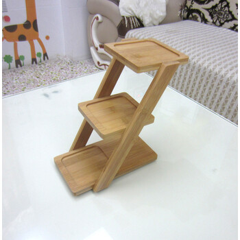 桌面艺术多肉木托竹托底托阳台客厅花盆托盘盆托盆垫花架 单梯形架子