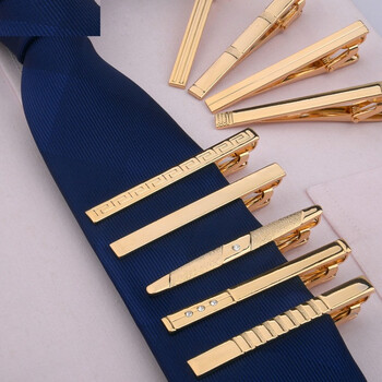 uyuk领带夹男士英伦商务领夹正装职业结婚新郎保安银色正装领带夹子尚