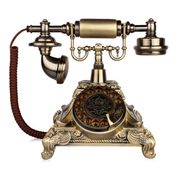 金顺迪海洋之星 老式电话机复古欧式电话家用仿古座机无线插卡电话机移动电信固话座机 古铜色旋转(插电信卡)
