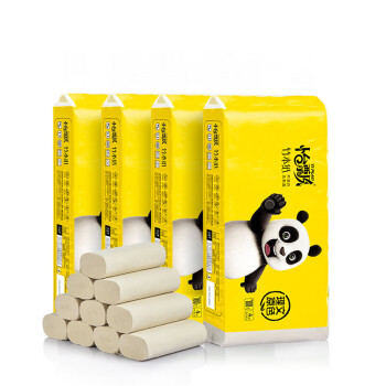 怡飘（yipiao） 竹浆纤维不漂白本色卫生纸 无芯卷纸48卷（小规格）58g/卷 箱装，