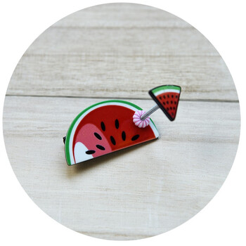 儿童饰小蜜蜂水果卡通弹簧夹女童卡宝宝卖萌小夹子景区弹簧夹 西瓜