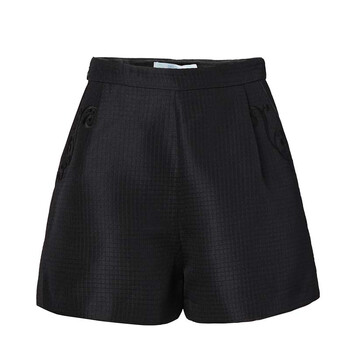 秋水伊人2015秋装新款女装经典黑色复古阔腿短裤裤子 黑色 165/L