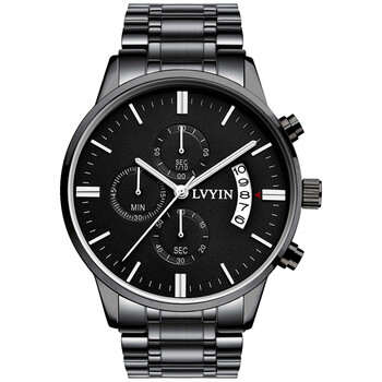 绿茵手表男表士运动多功能石英防水时尚潮流学生皮带男士真皮腕表