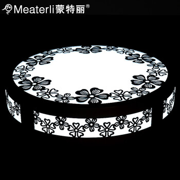 蒙特丽 客厅卧室灯书房餐厅过道省电王LED吸顶灯 MY-樱花(圆）简约田园木艺灯具(B) 30CM LED正白光12W