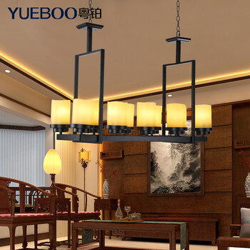 粤铂  现代简约中式吊灯 客厅大堂灯饰 美式乡村灯具F9125 10头-不带灯泡