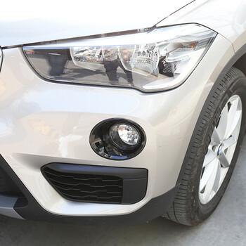 雾灯框雾灯装饰圈新x1改装配件 外饰装饰 16款宝马x1前雾灯圈(黑色款)