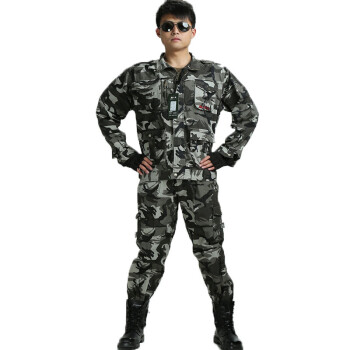 厚款101空降師迷彩服戶外休閒軍裝套裝黑白灰特種兵作訓服 時尚 耐磨