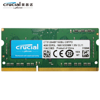 MicronӢ(Crucial)͵ѹ DDR3 1600 4G ʼǱڴ