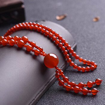 慕溪源红玛瑙项链女款长款毛衣链民族风饰品