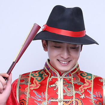 秀禾服结婚礼帽新郎礼帽帽子中式婚礼礼帽 礼帽(均码) 可调节