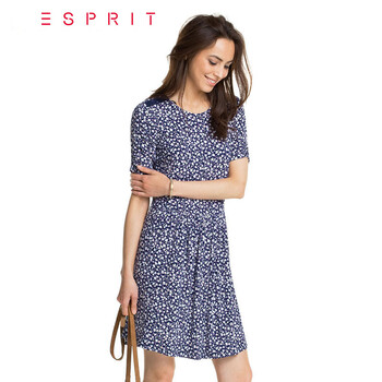 ESPRIT 女士休闲时尚淑女碎花连衣裙-045EE1E058 红色875 150/76A