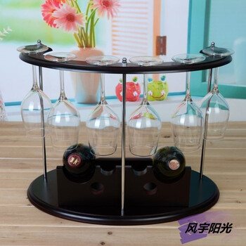 风宇阳光  高杆木质红酒架 创意葡萄酒架 摆件 时尚家饰 多瓶款酒架红木色 