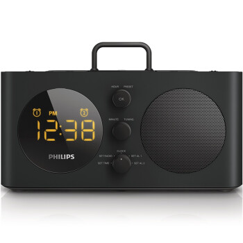 
                                飞利浦（PHILIPS）AJ6200DBZ苹果iPhone6S/6Plus/5/5s充电器 音乐基座音响 家居音箱 时钟/FM收音机 黑色            