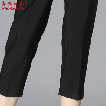 鑫奥可儿  新款夏吊带复古时尚女潮流行休闲职业背带裤15B16# 黑色 M