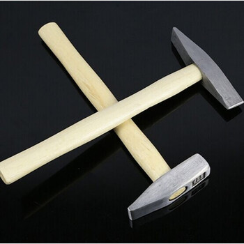 鸭嘴锤 扁锤子木柄敲锈锤敲渣铁锤铁榔头 木柄钳工锤 钳工锤100克