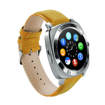 圆屏智能电话手表电话 可插卡圆形vivo适用儿童定位男女真皮学生腕表