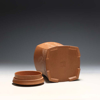 明理茶艺 宜兴紫砂壶 陈锋（高四方 茶罐）紫砂茶叶罐 包真品 正品