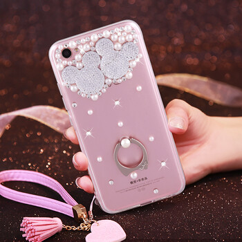 安得美 vivoy55手机壳女y55a手机套硅胶指环水钻全包挂绳硬壳适用于