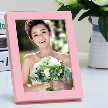 创意相片架儿童画框家用简约现代纯色长方形照片 粉色 16寸【挂墙】