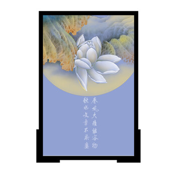 定制胡桃木屏风 现代中式玄关客厅办公室摄影隔断 半透明纱质屏风 宽240CMX高220CM