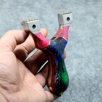 快压乘风二代吉拉拉精灵扁皮夹片紫光檀弹弓免绑钛合金户外弓 乘风二